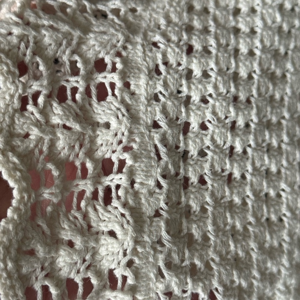 Off White Crochet Knit Cardigan - Picture 5 of 5